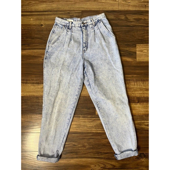 VTG 80s Bill Blass Pleated Denim Mom Jeans Size 12 30x31 - Picture 6 of 13